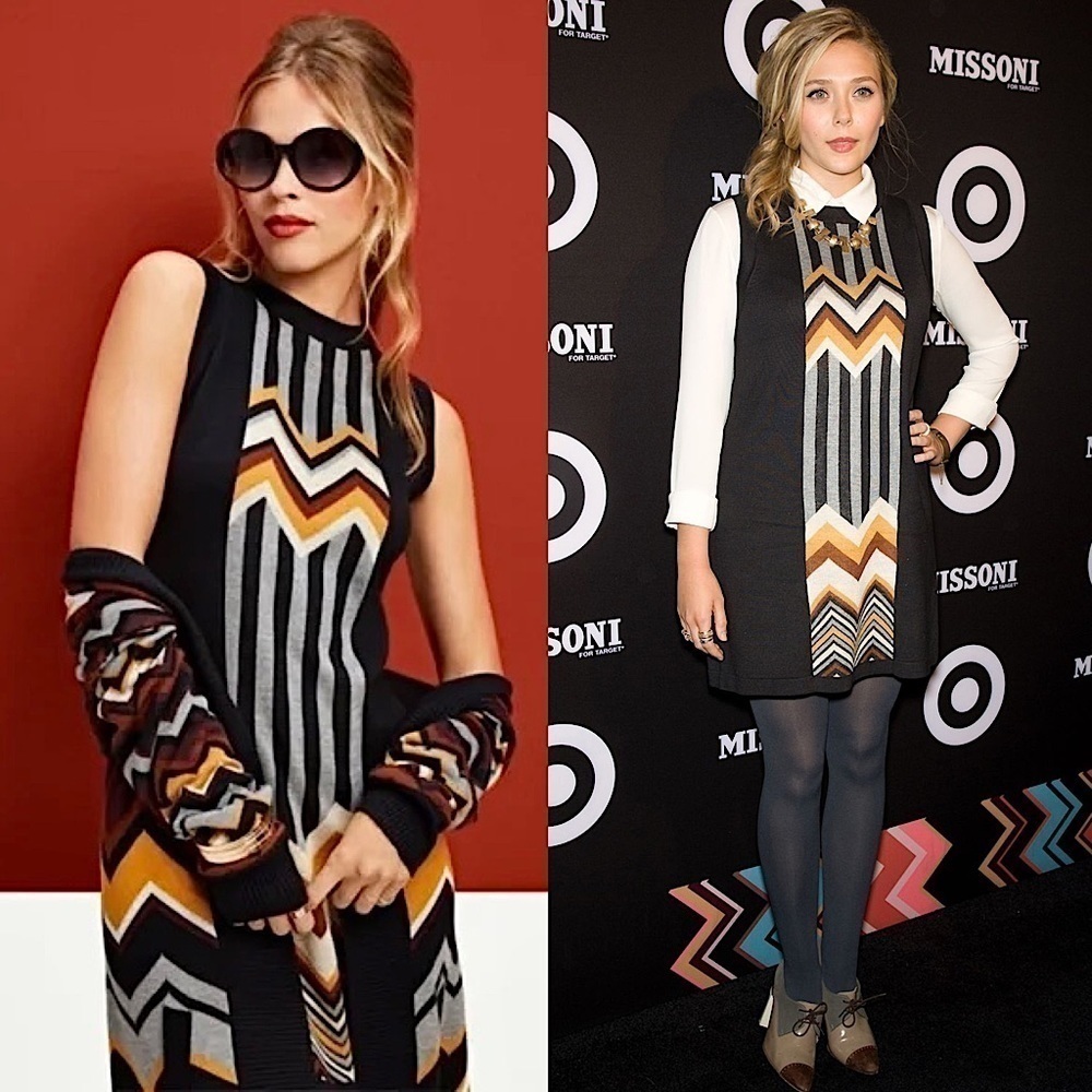 NWT MISSONI Knit Mini Dress Retro 60s Sleeveless Geometric Chevron Stripe Sz XS